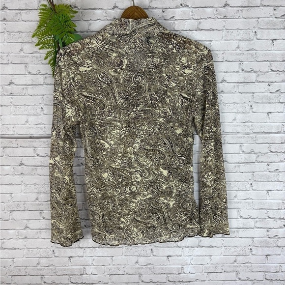 Vintage Rod’s Boho Lace Small Bell Sleeve Sheer Button Down - Picture 5 of 6